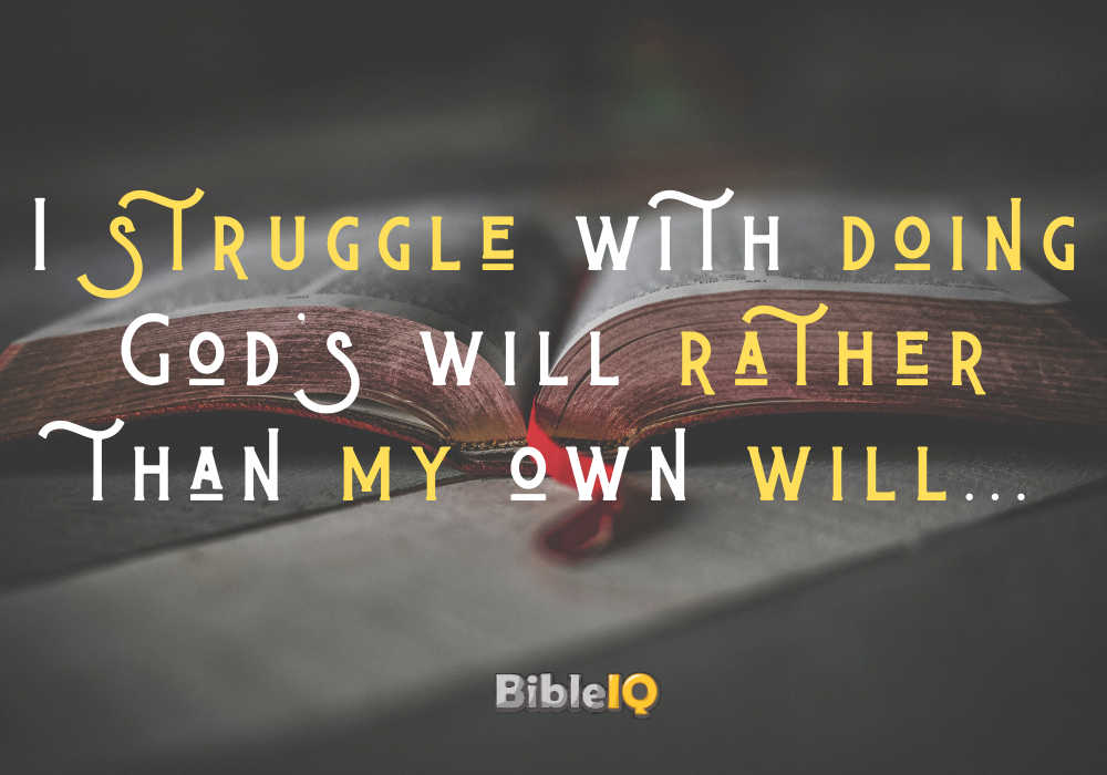 I struggle with doing God's will rather than my own will...