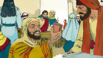 Jesus turns water into wine