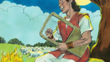 King David playing the lyre