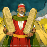 Moses holding the 10 commandments